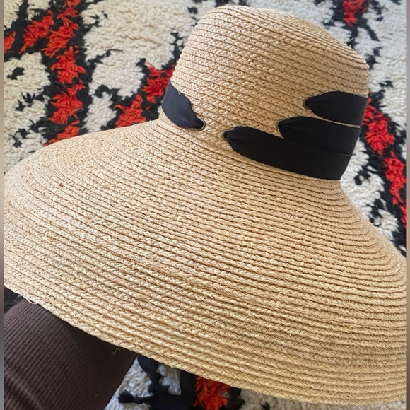Lola Three Tiered Ribbon Oversized Straw Hat - Picture 3 of 5